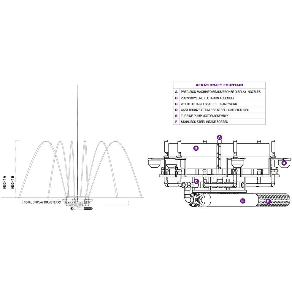 Vertex AerationJet Commercial Lake Fountain